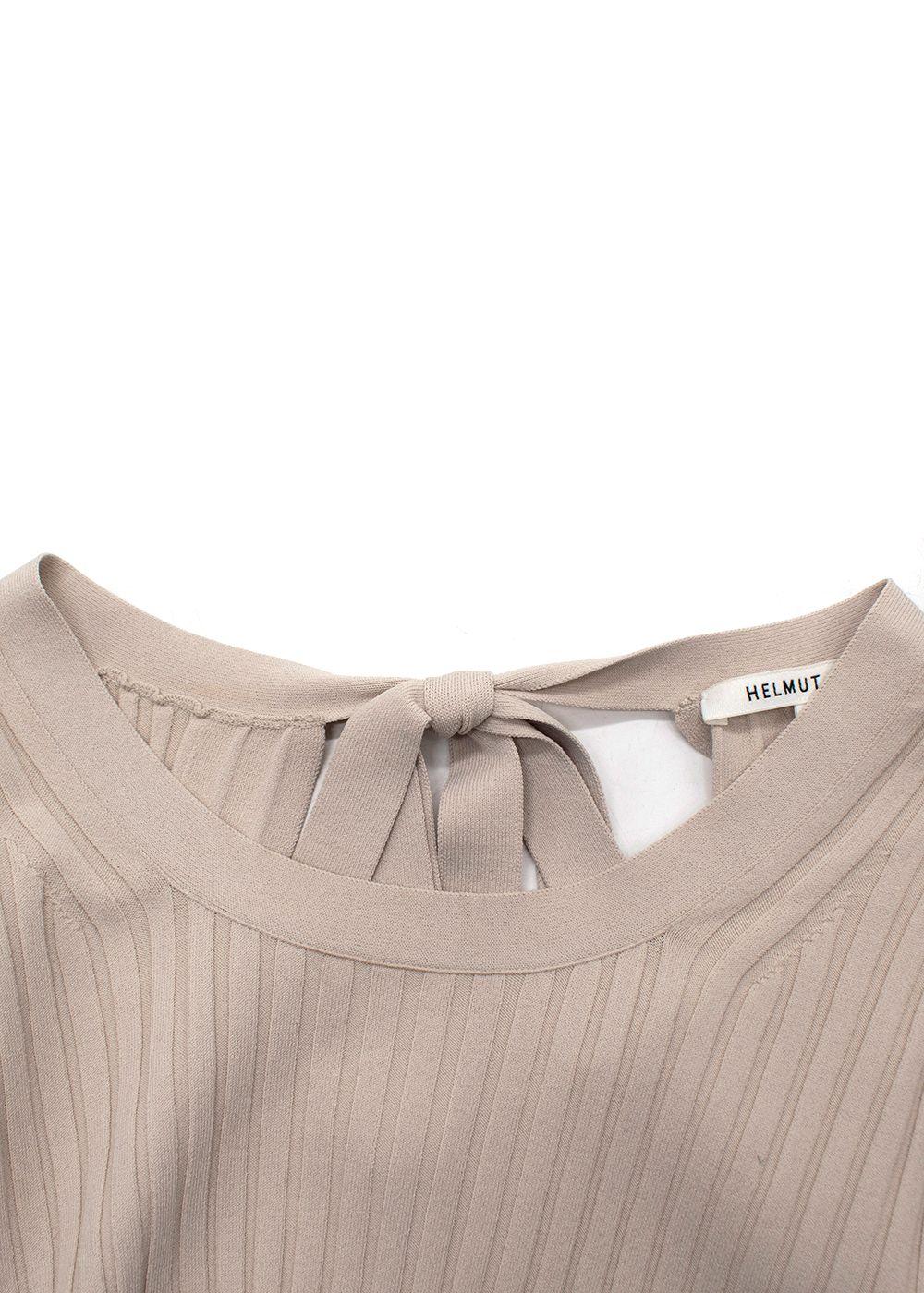 Helmut Lang Natural Ribbed Bow Detail Backless Top