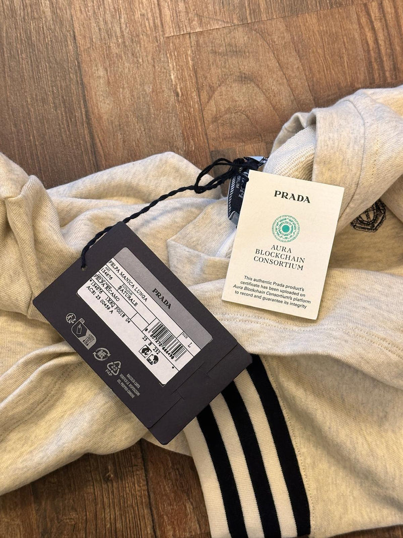 Prada Dove Grey Cropped Sweatshirt