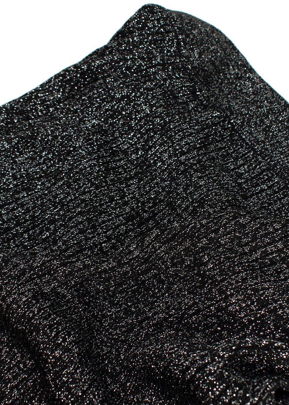 Proenza Schouler Black Metallic Ribbed Knit Midi Skirt