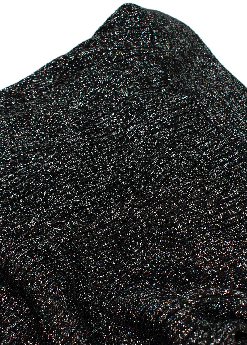 Proenza Schouler Black Metallic Ribbed Knit Midi Skirt