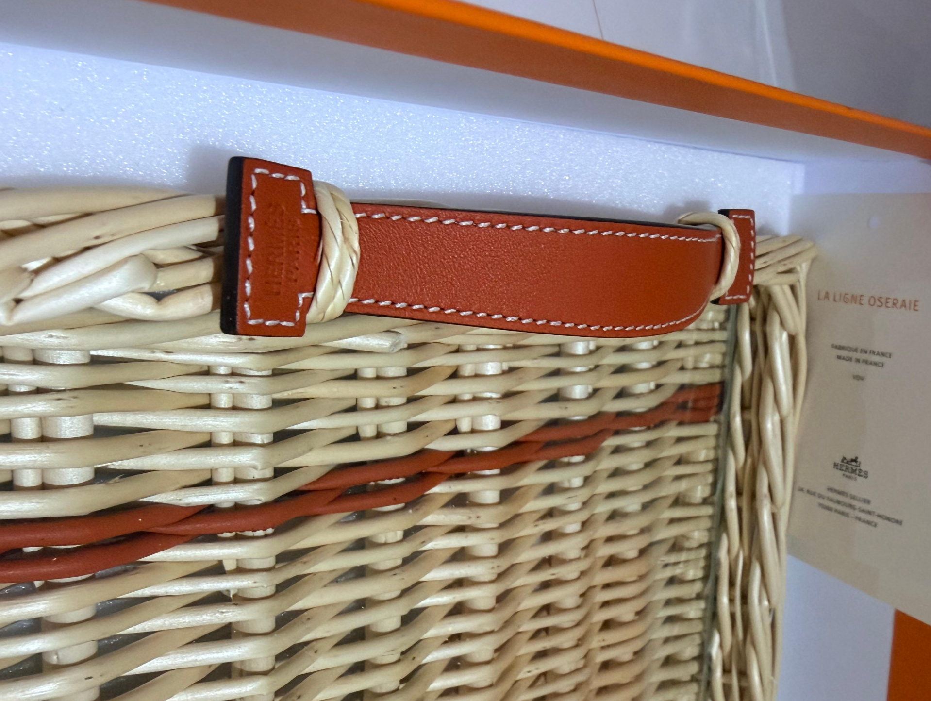 Hermes Rectangular Oseraie Wicker Tray