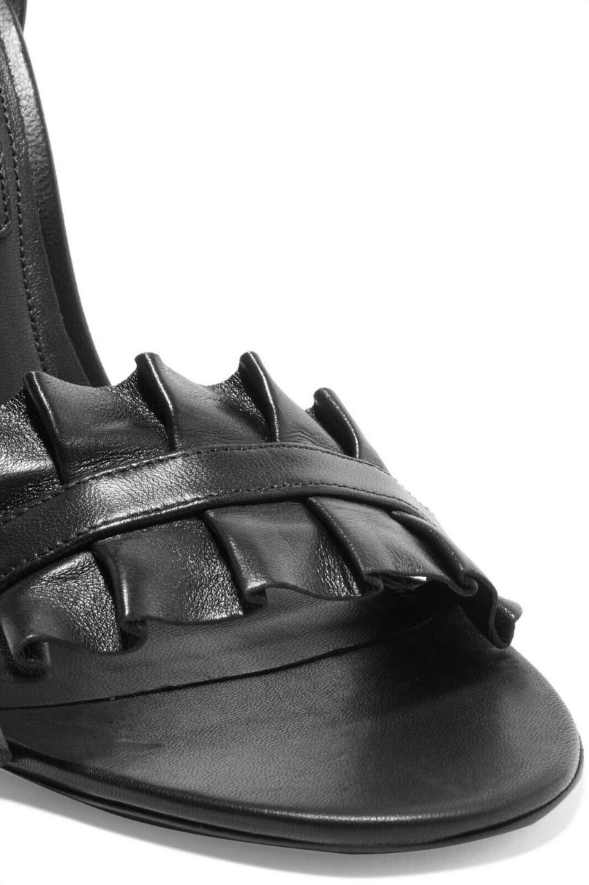 Michael Kors Collection black leather Priscilla ankle strap sandals