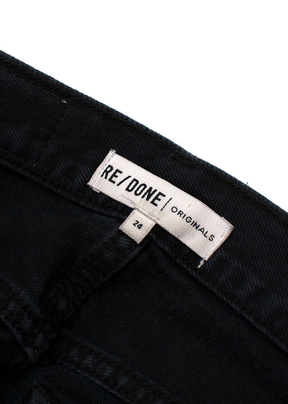 Black Distressed Straight Leg Jeans
