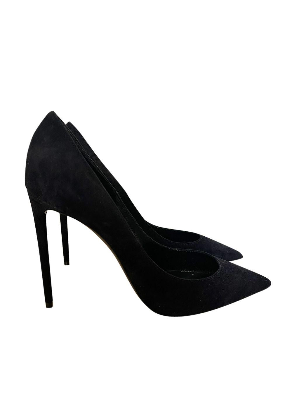 Saint Laurent Black Zoe Suede Stillettos