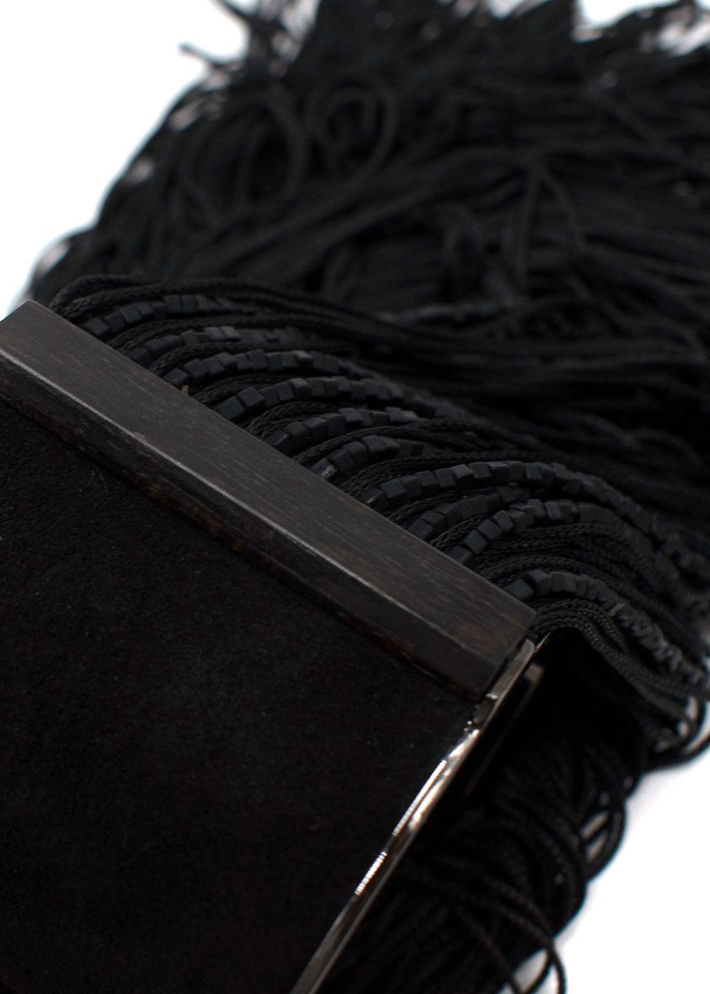 Tom Ford Black Suede Tassel Cuff Bracelet