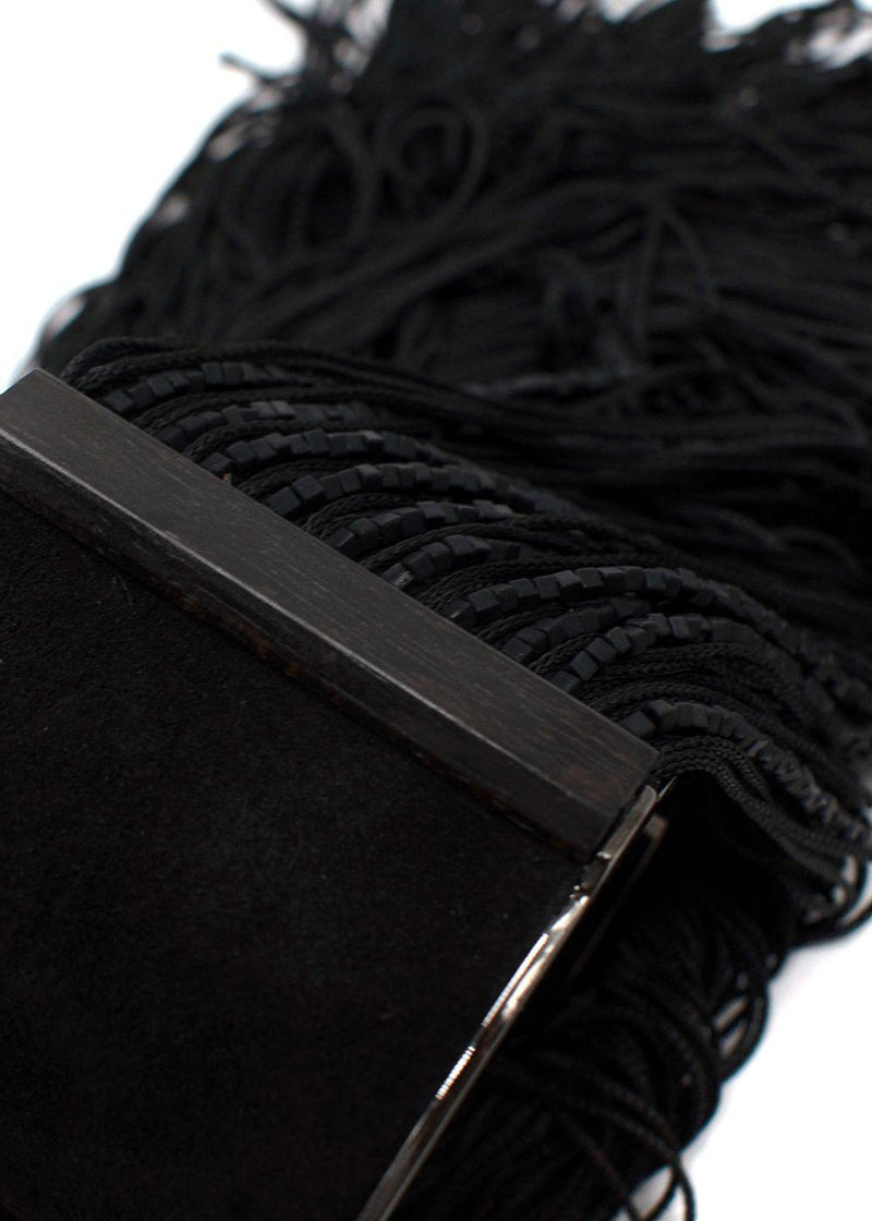 Tom Ford Black Suede Tassel Cuff Bracelet