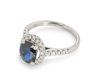 White Gold Sapphire and Diamond Ring