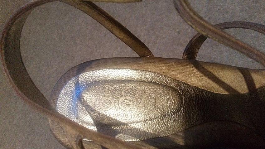 Hogan gold wedge heel  sandals