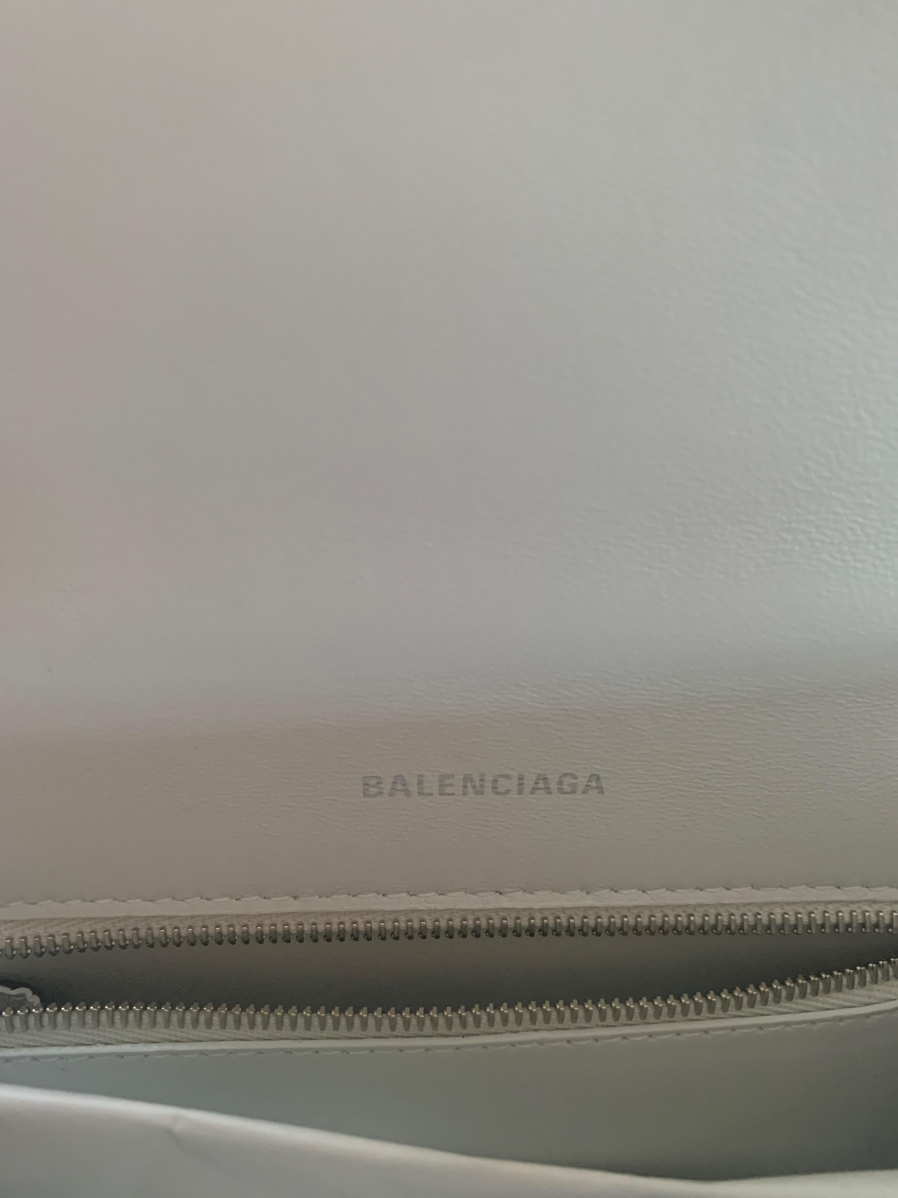 Small White Croc Embossed Hourglass Bag
