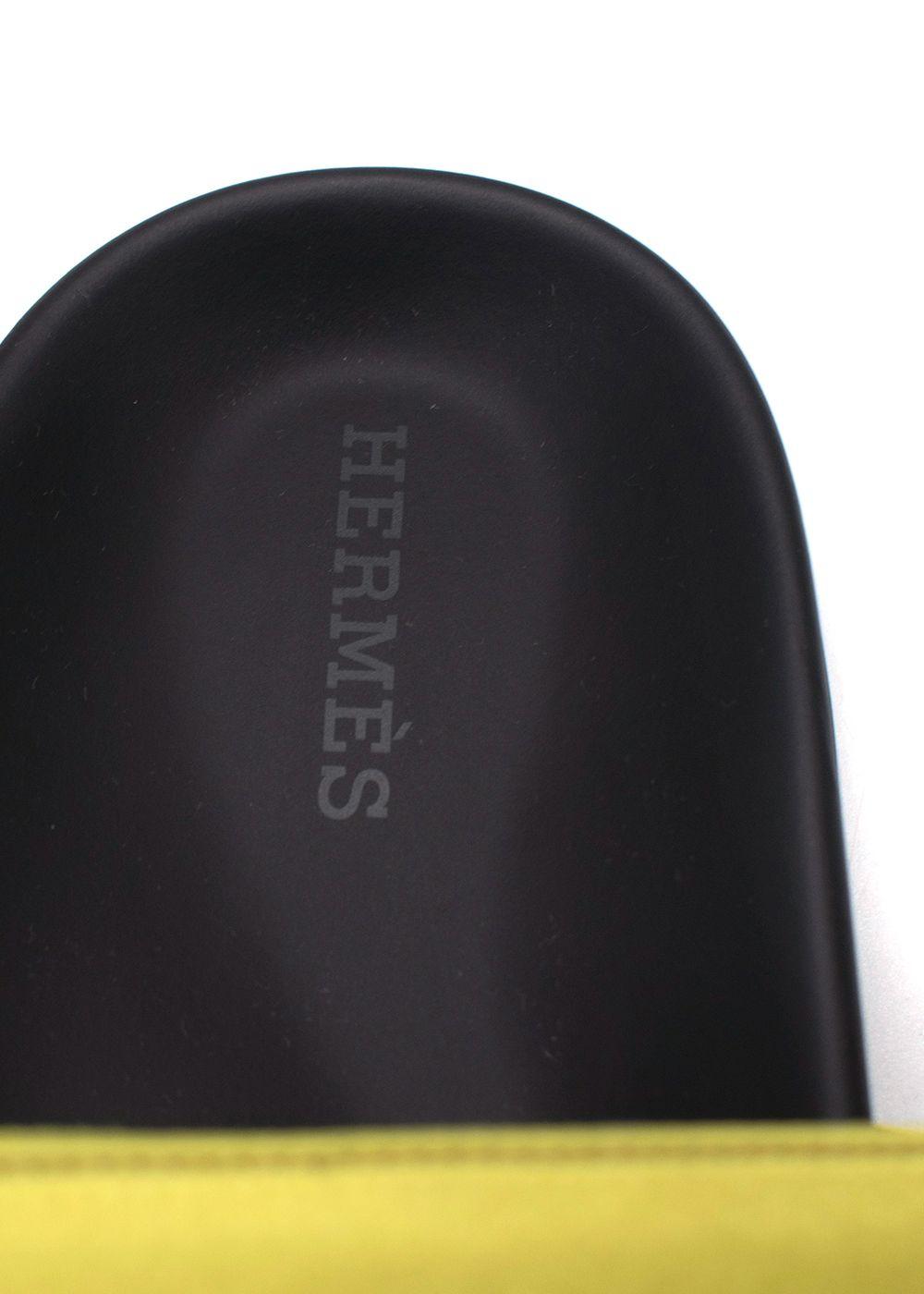 Hermes Chypre Sandals in Violet Petale and Vert Lime