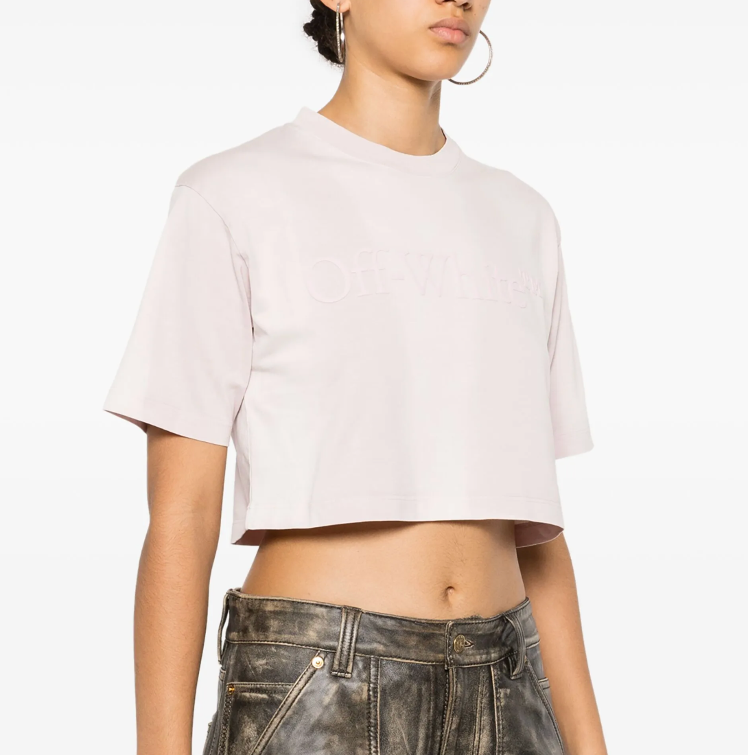 Off-White Rubberised-Logo Cropped T-shirt