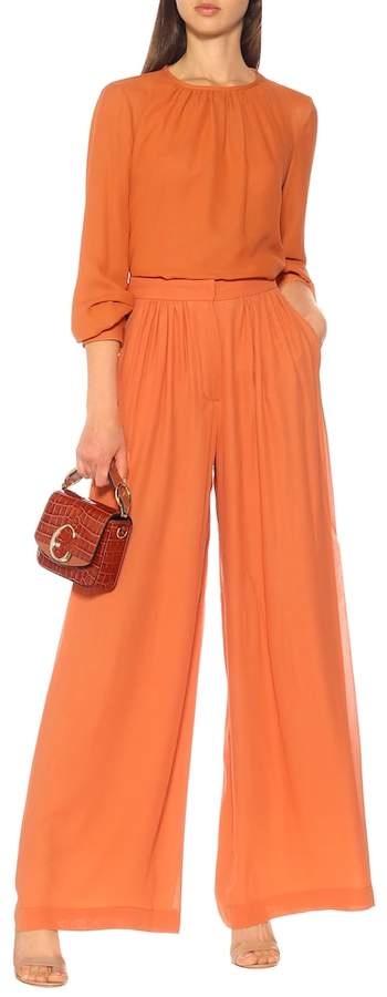 Max Mara Dolly Silk Georgette wide leg pants