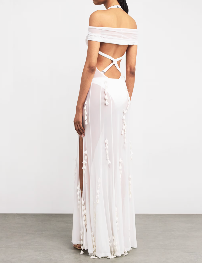 Jacquemus White La Robe Mazzolu Maxi Dress
