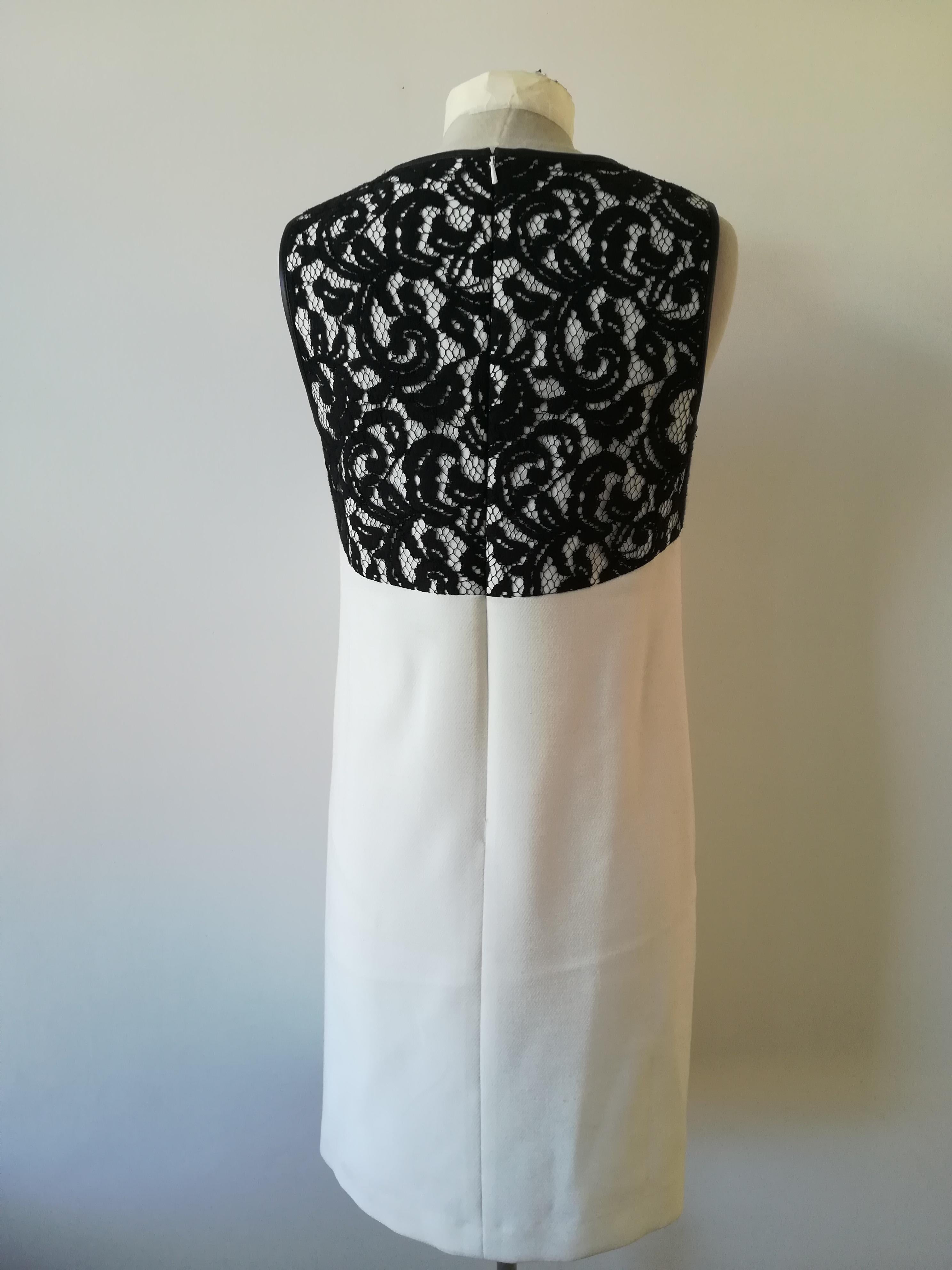 Michael Kors lamb leather trimmed lace dress
