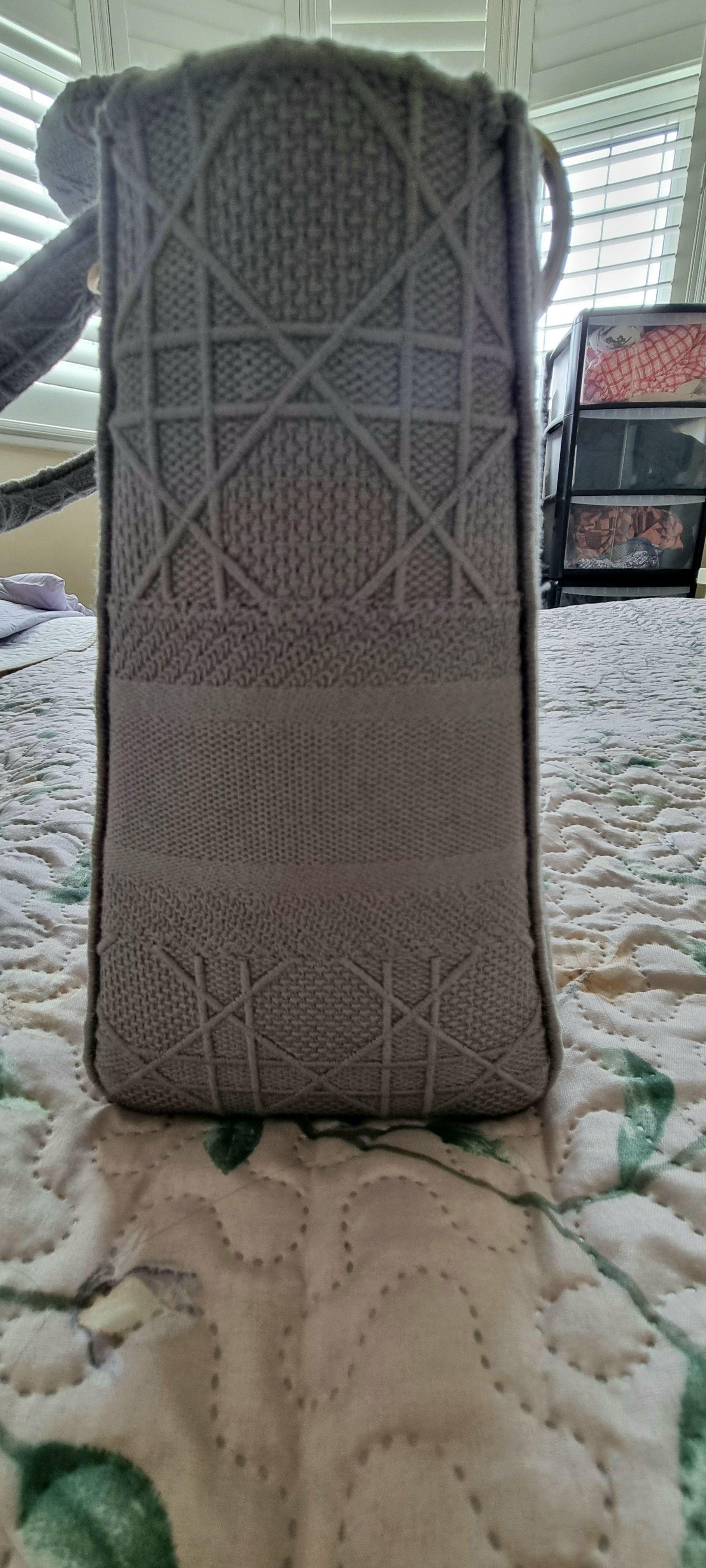 Dior Grey Embroidered Medium Lady D-Lite
