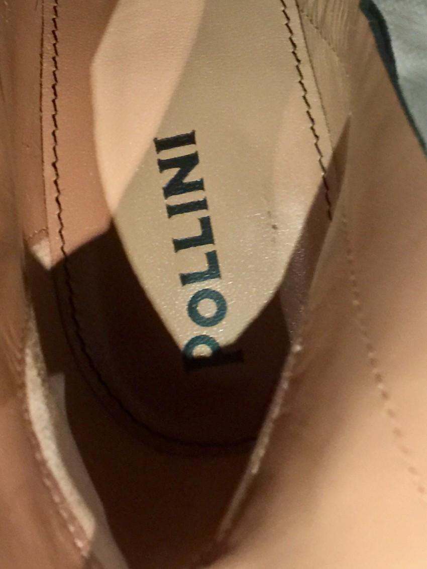 Pollini Metallic Leather Ankle Boots