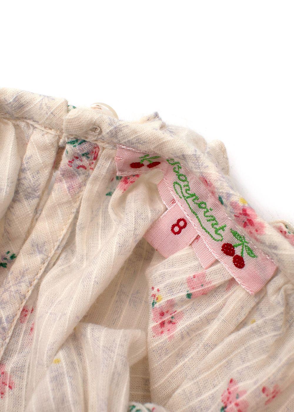 Kids 8Y Ivory Floral Striped Top