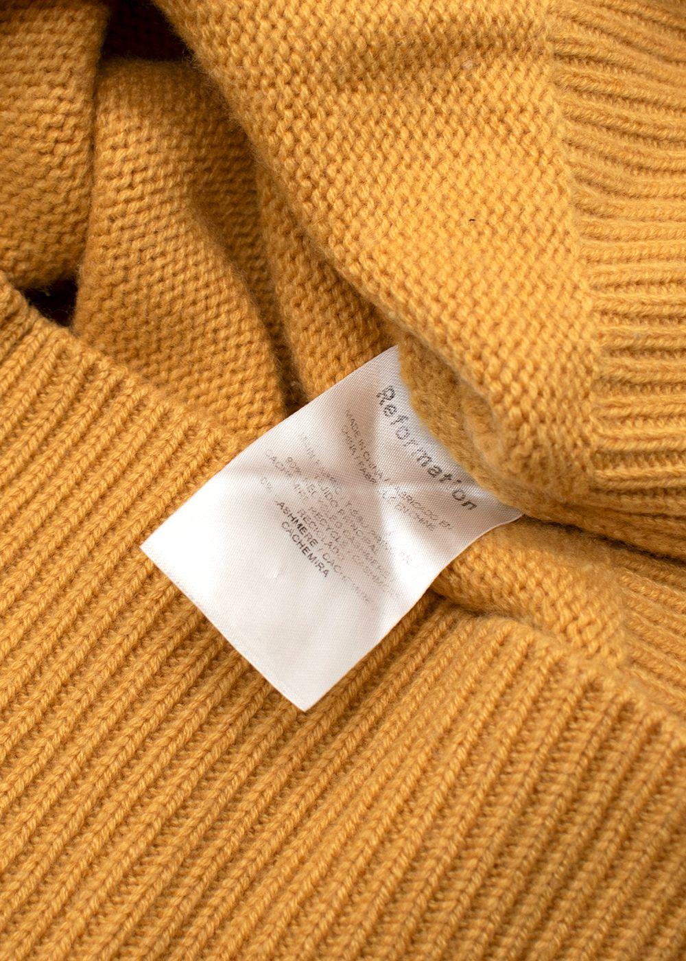 Reformation Mustard Cashmere Knitted Rollneck