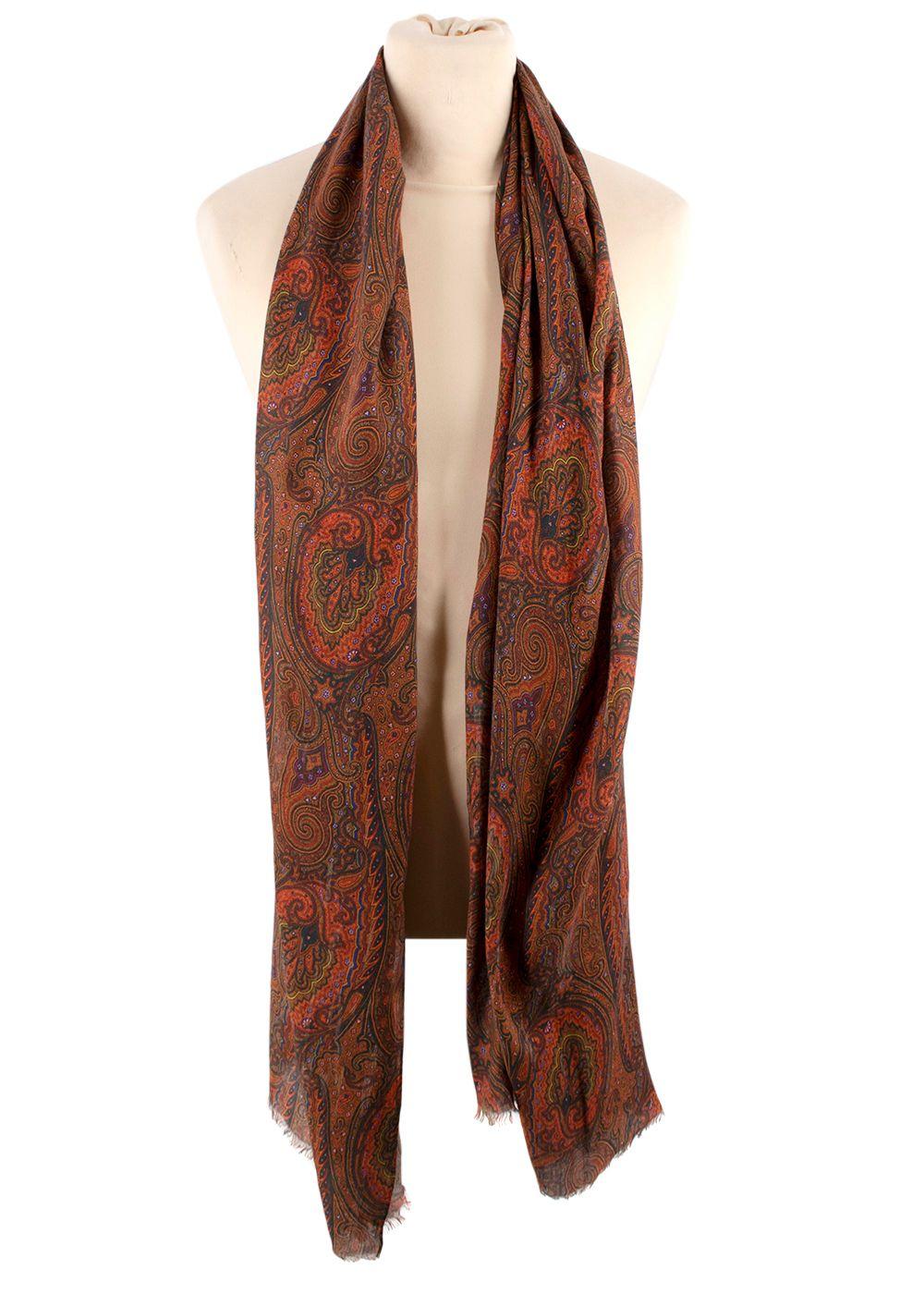 Etro Cashmere Blend Paisley Print Scarf