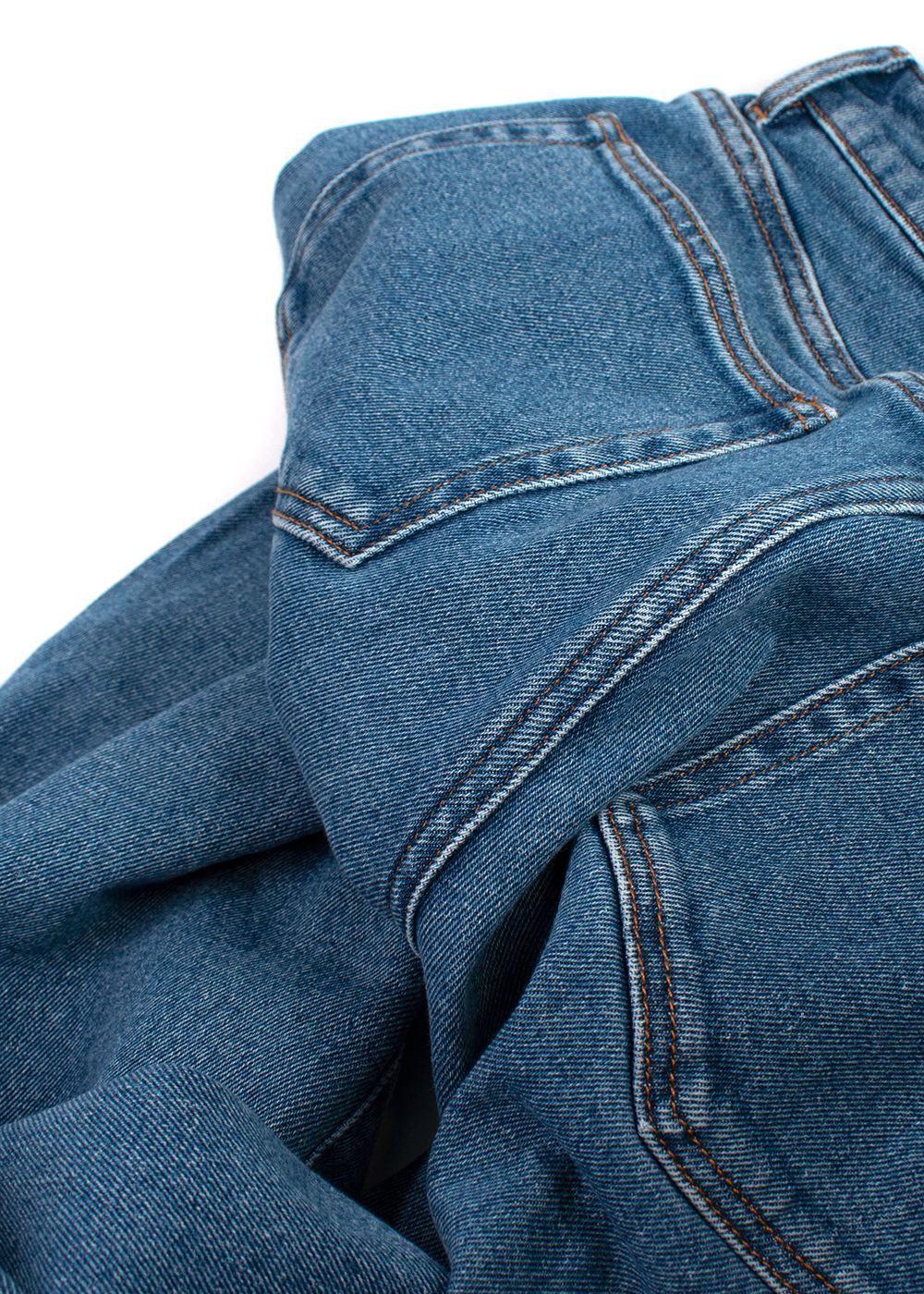 Oscar de la Renta Blue Wide-Leg Jeans