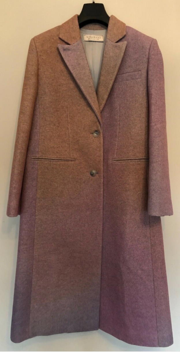Blue & Pink Ombre Wool Long Coat
