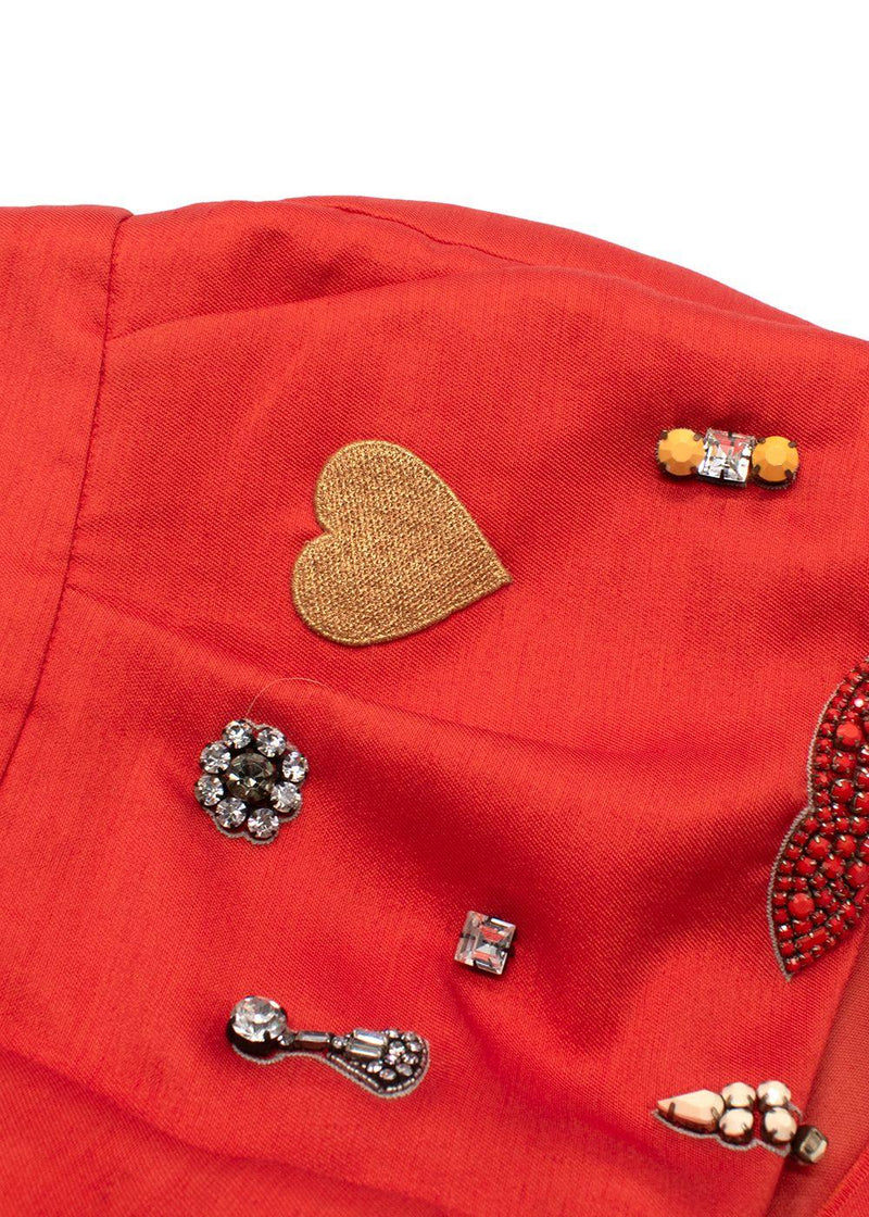 Stella McCartney Orange Embellished Tailored Shorts