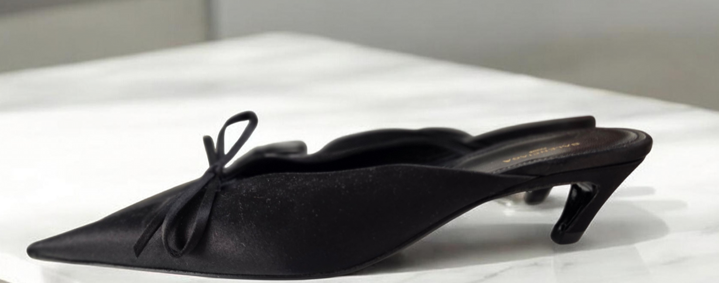 Balenciaga Black Satin Mules