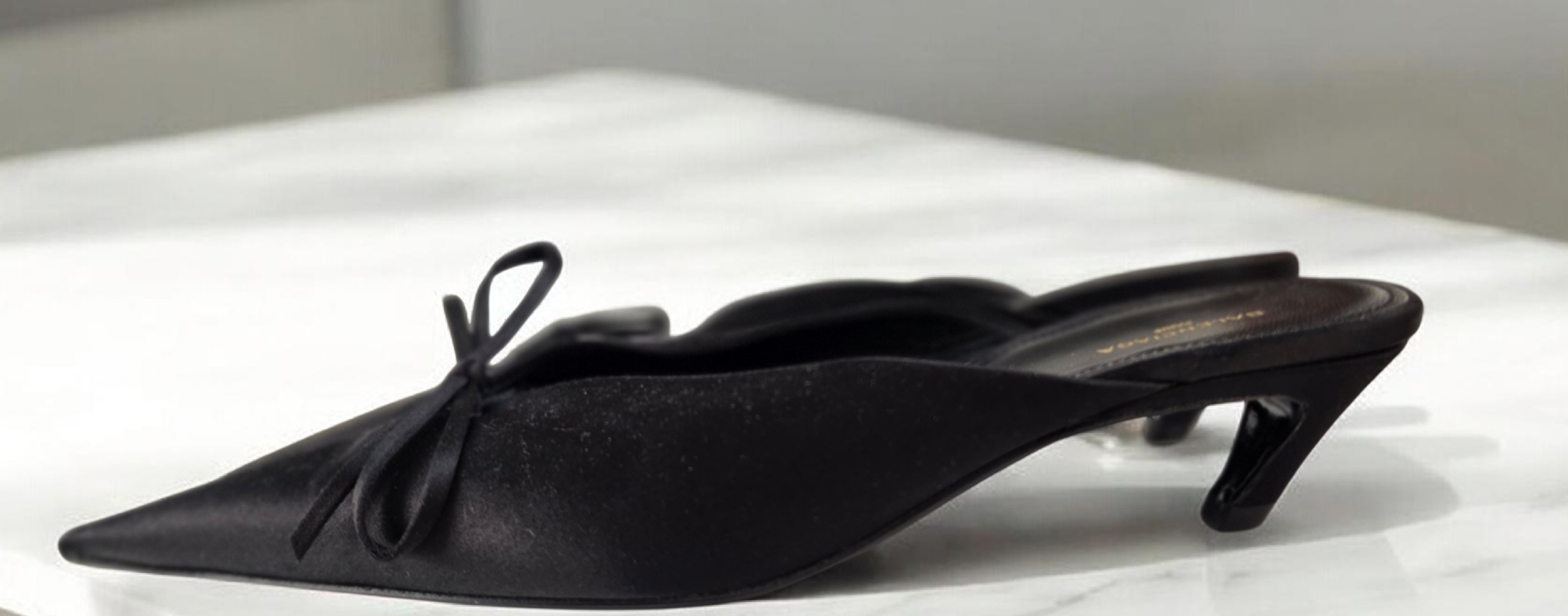 Balenciaga Black Satin Mules