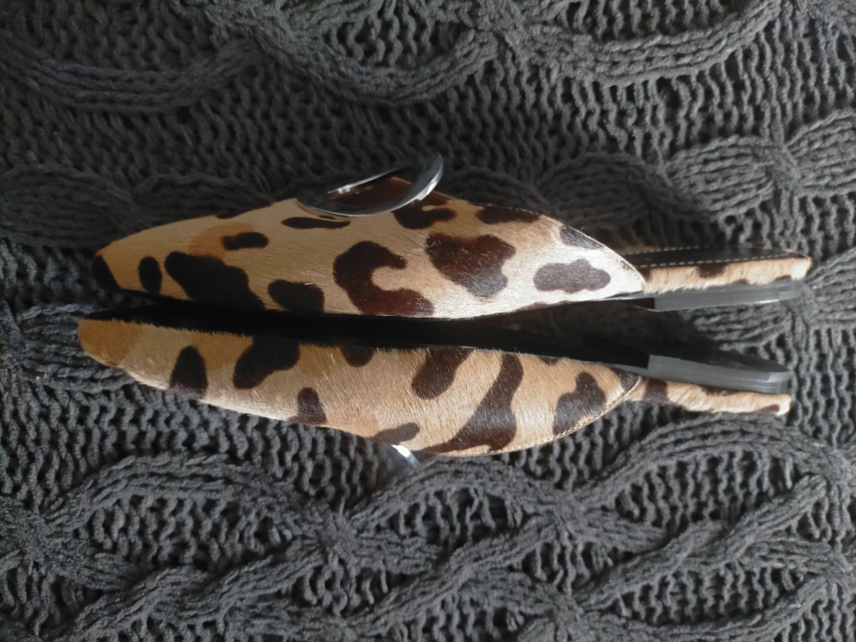 Eyelet-embellished Leopard-print Calf Hair Slippers