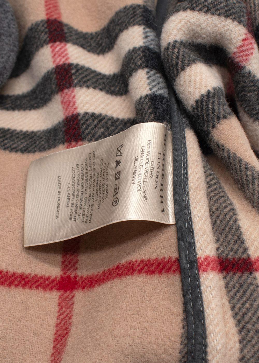 Burberry Grey Wool Double Breated Jacket/coat