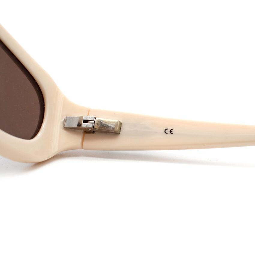 Celine Cream Vintage Oval Sunglasses