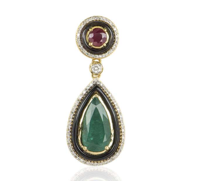 Bespoke Yellow Gold Multi-Gem & Diamond Pendant