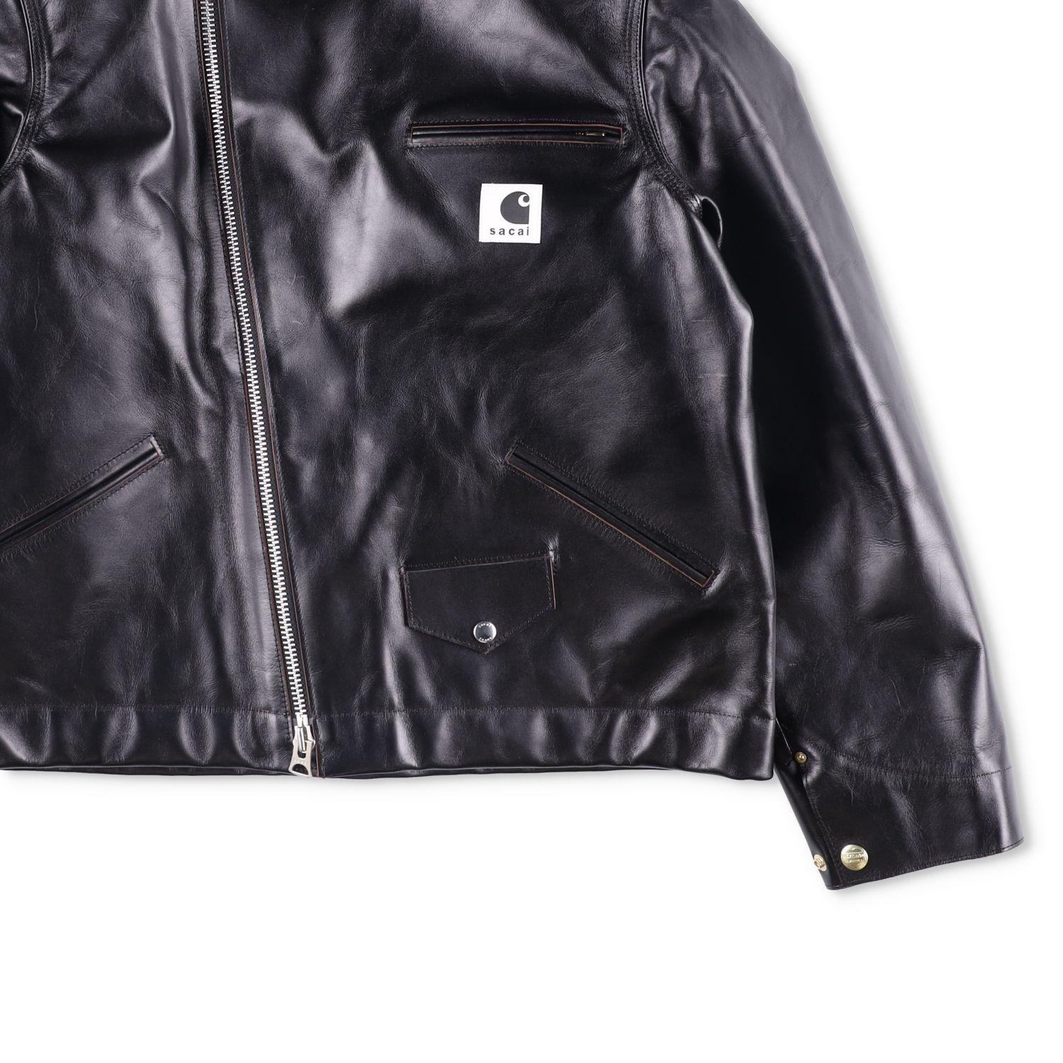 Sacai X Carhartt Wip Cotton Corduroy-Trimmed Leather Jacket