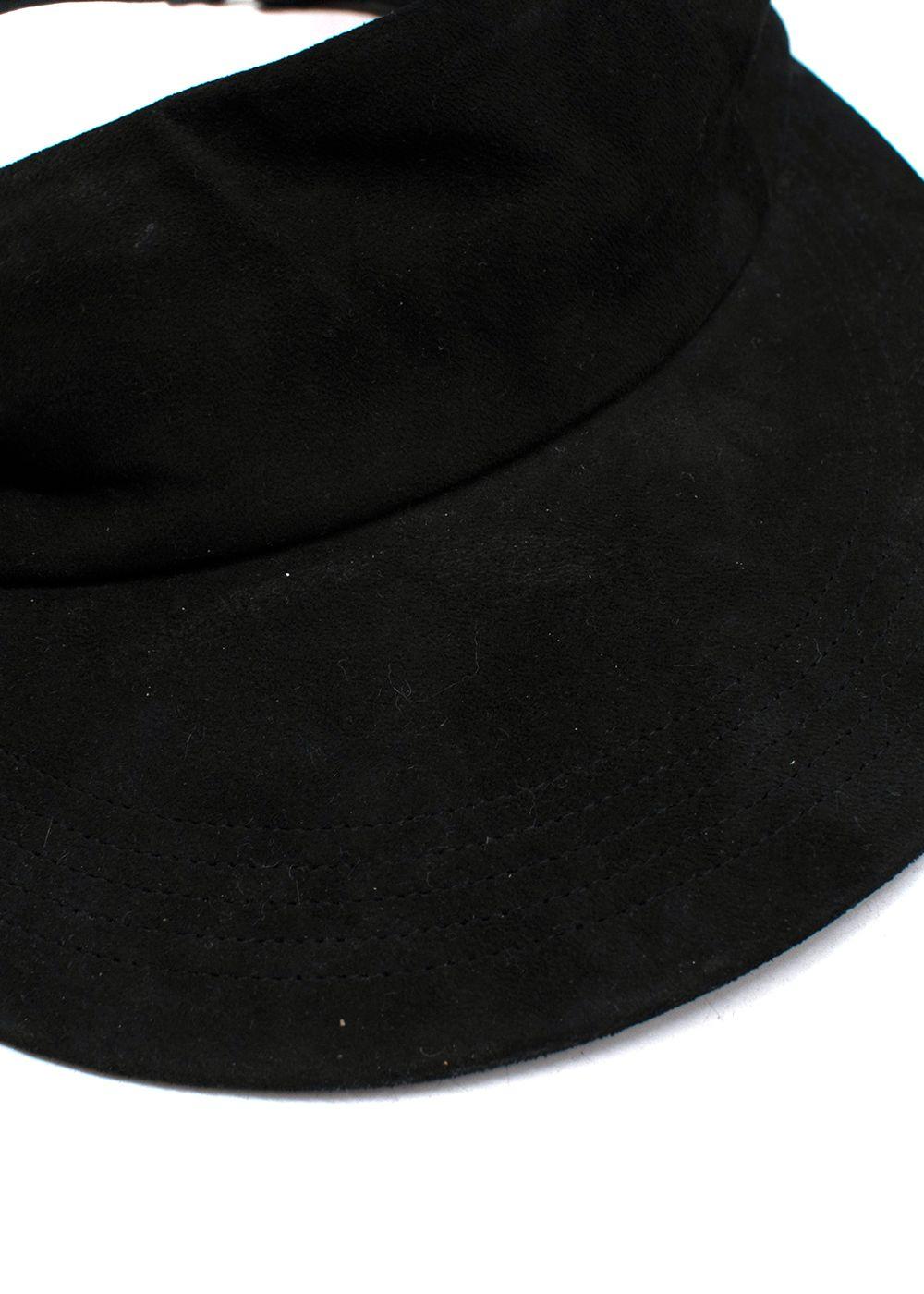Black Suede Visor Cap