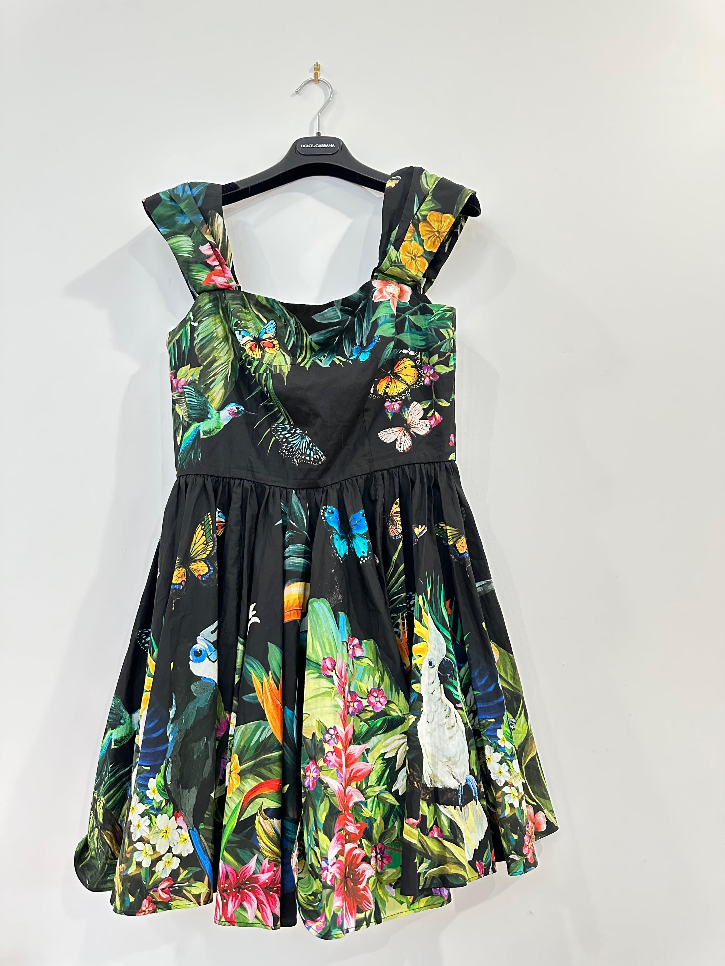Pleated Printed Cotton-Poplin Mini Dress