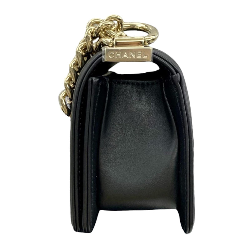 Chanel Black Chevron Mini Boy Bag
