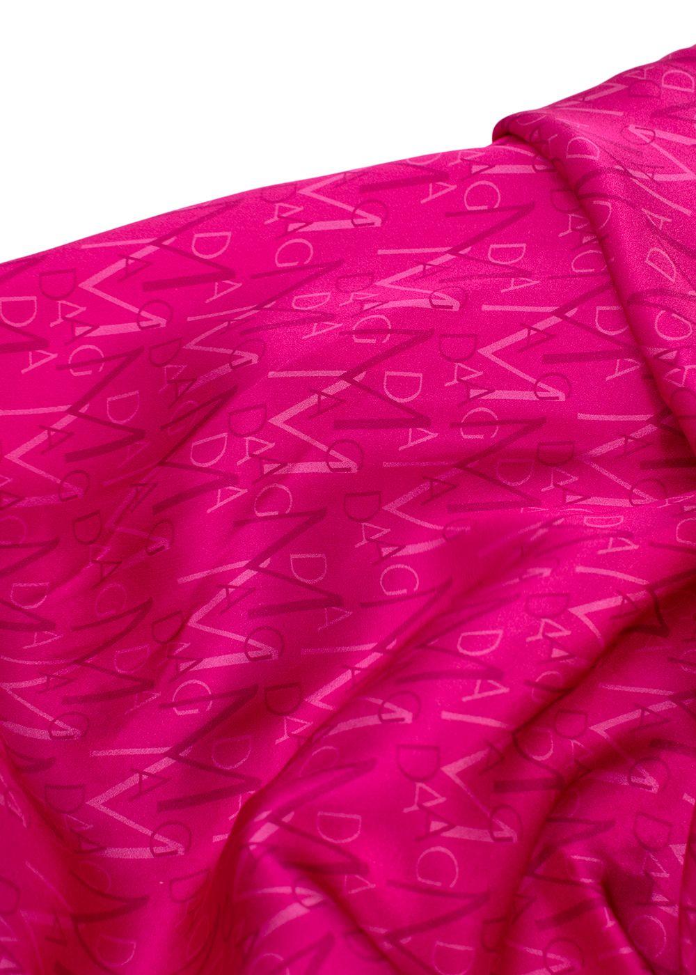 Magda Butrym Pink Monogram Silk Midi Skirt
