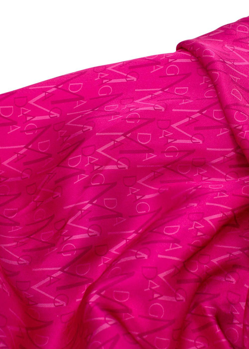 Magda Butrym Pink Monogram Silk Midi Skirt