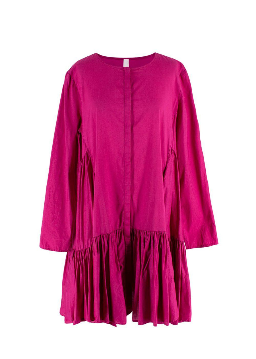 Merlette Pink Tiered Pleated Dress