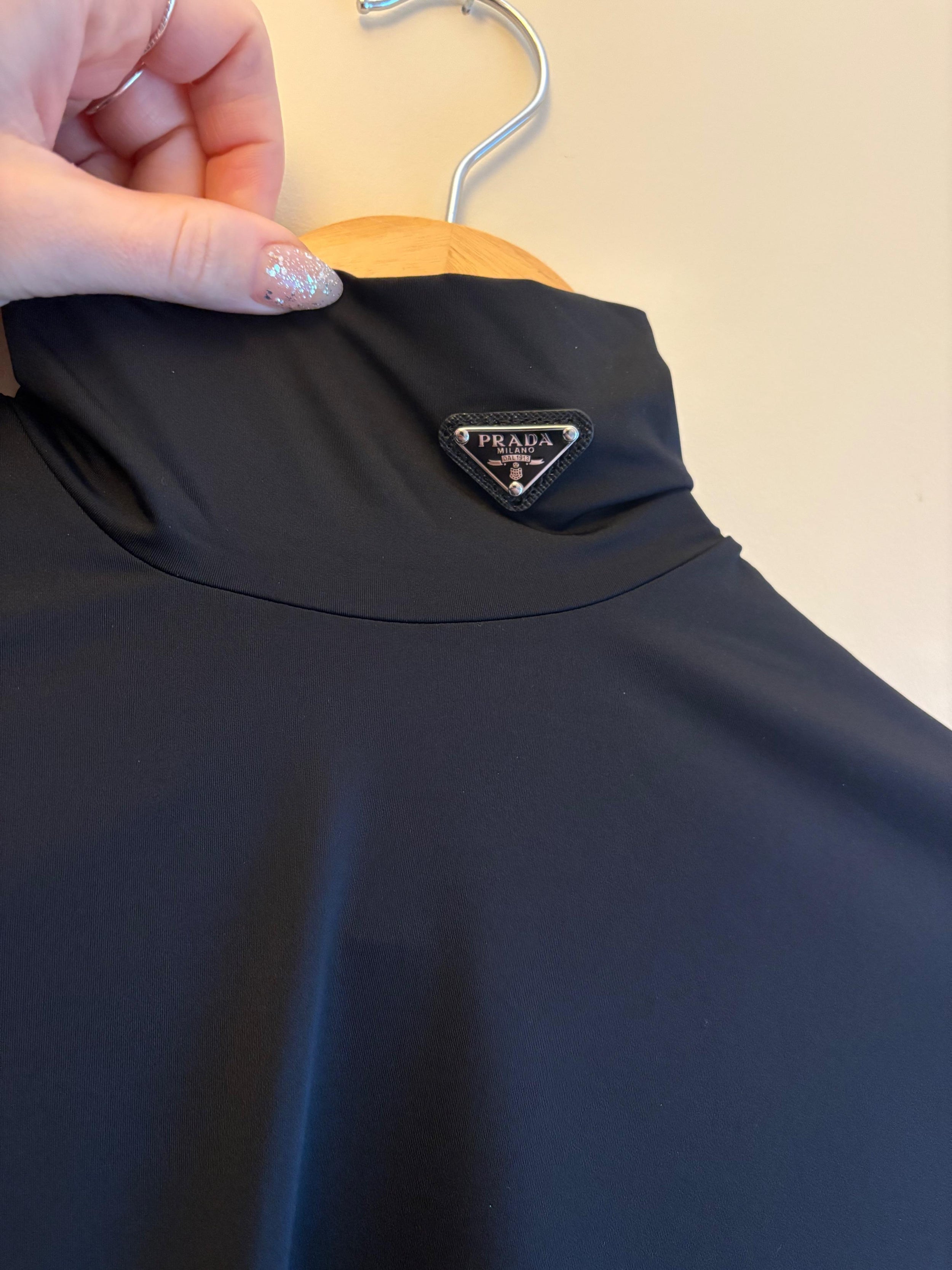 Prada Black Jersey Turtleneck Jumper