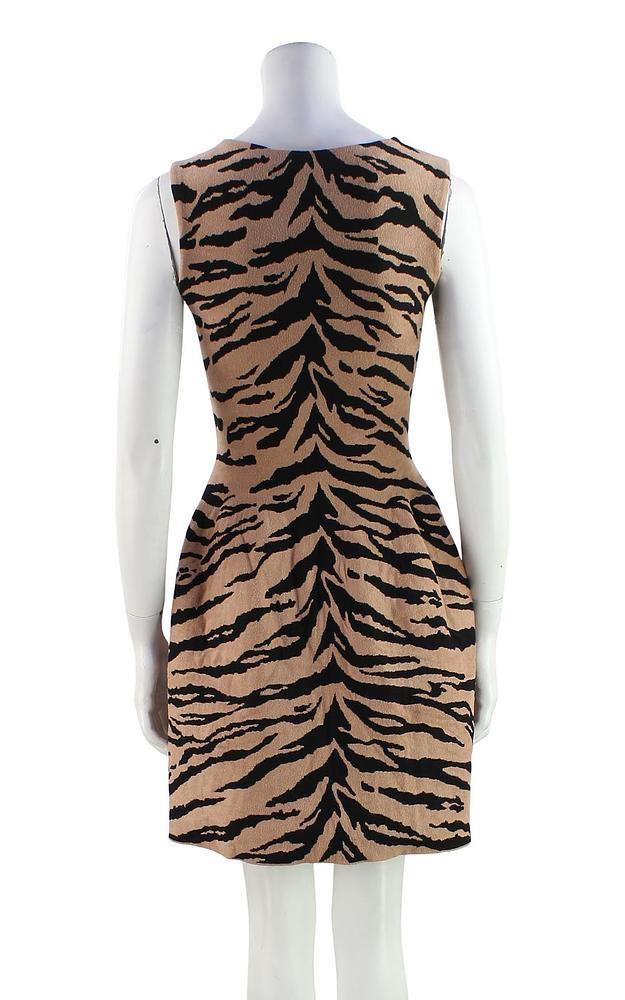 tiger print intarsia knit skater dress