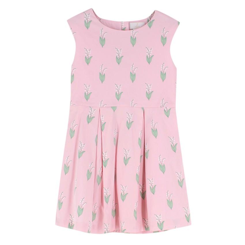 Jacadi baby pink sleeveless printed dress