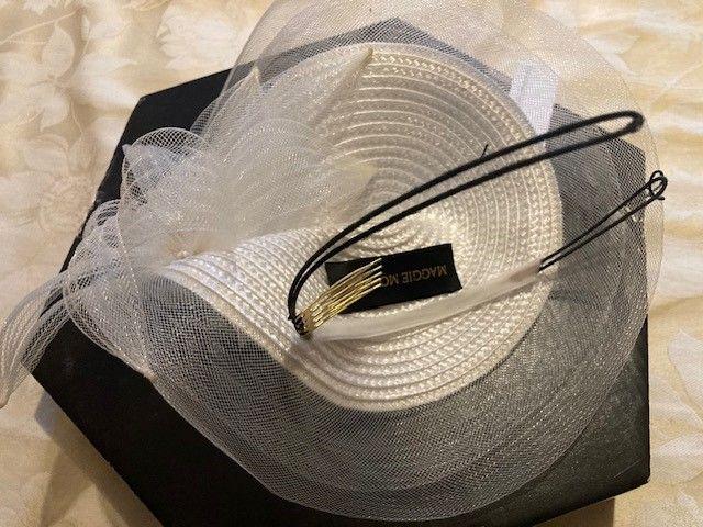 Maggie Mowbray White Floral Fascinator