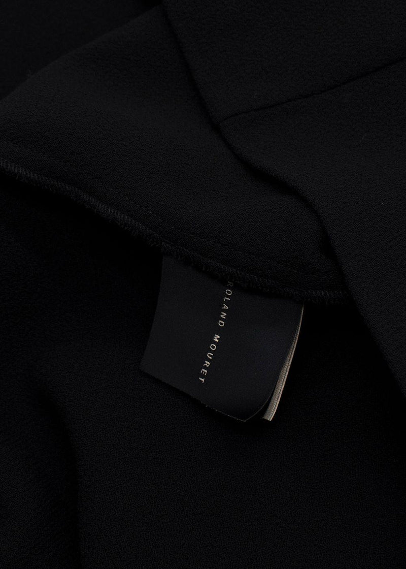 Roland Mouret Black Velvet Neck Tie Midi Dress