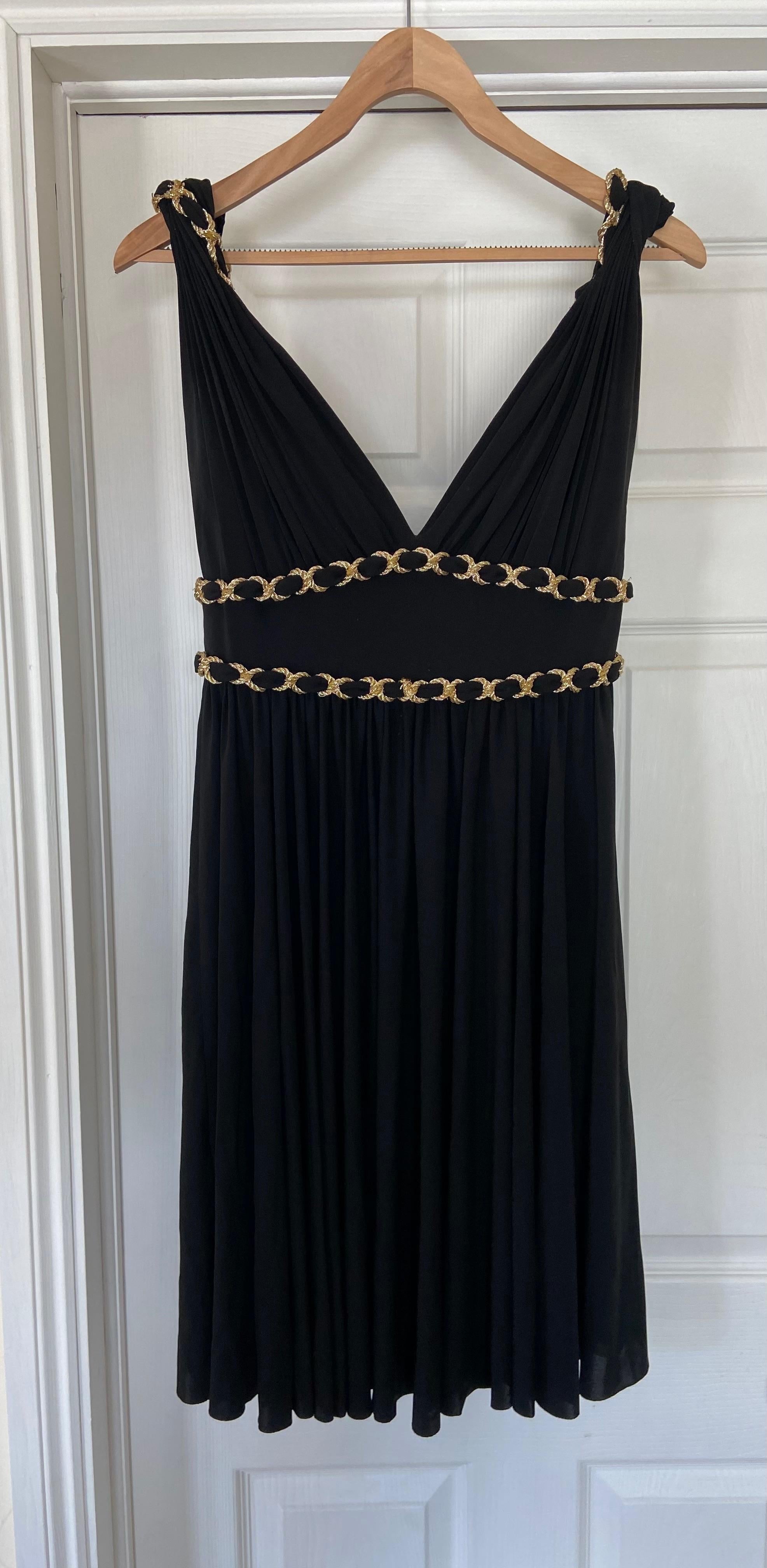 Black & Gold Draped Dress