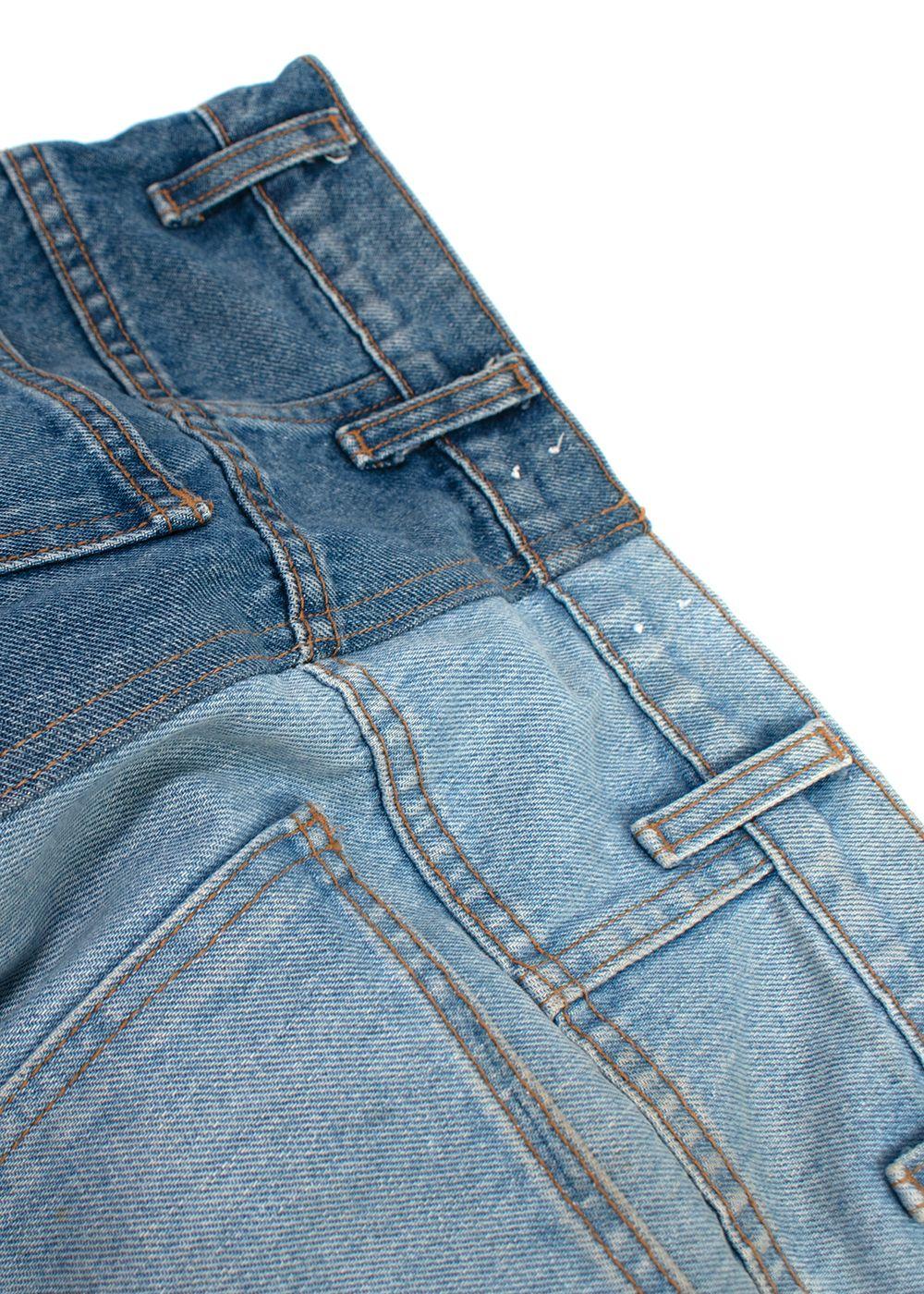 Monse Two-Tone Asymmetric Waistband Jeans