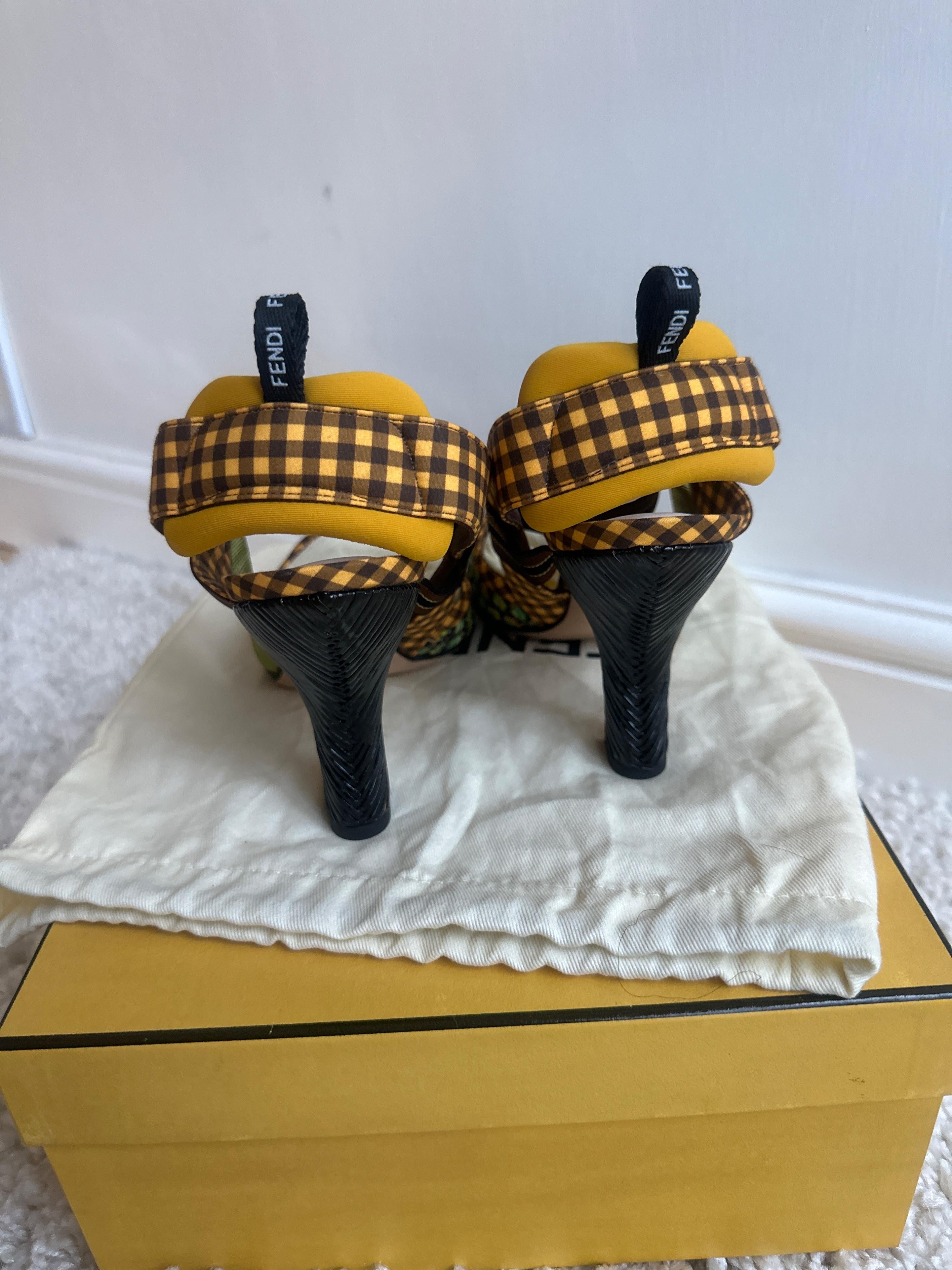 Fendi Yellow Colibri Slingbacks