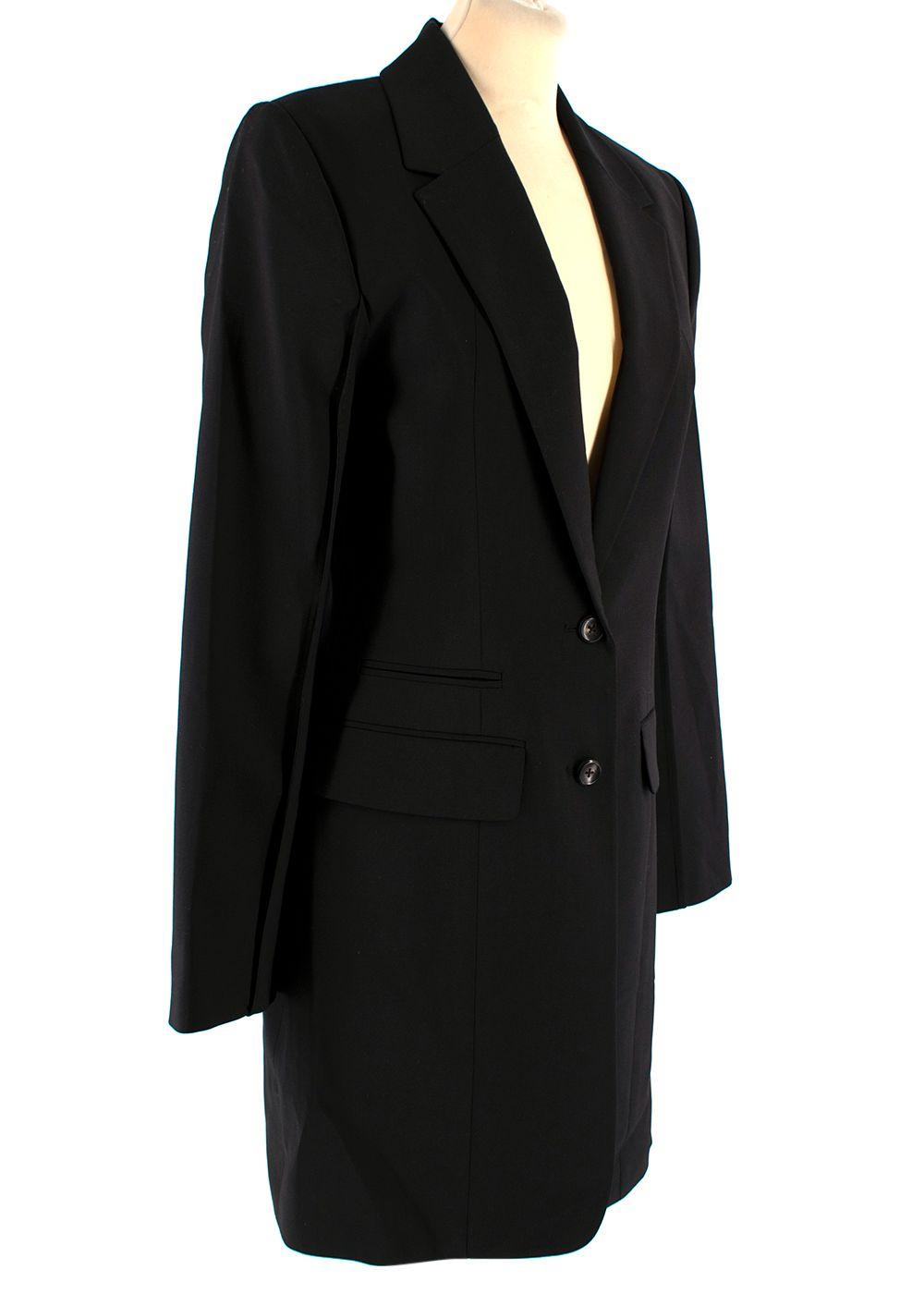 Black Longline Single-Breasted Blazer / Jacket