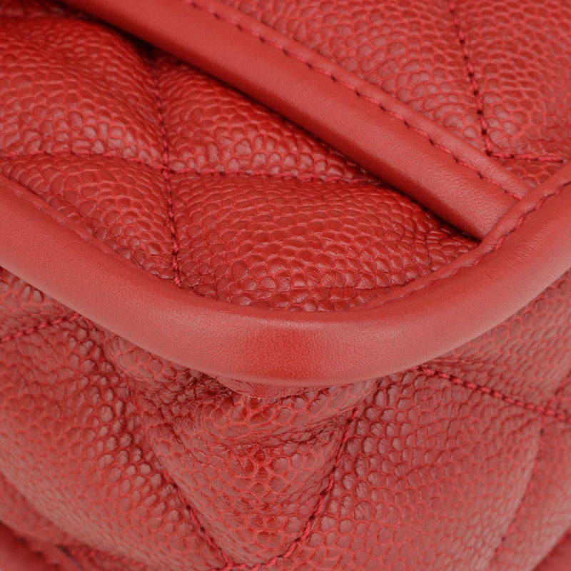 Chanel Red Caviar Leather French Riviera Flap Bag