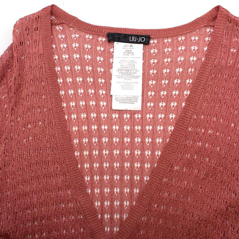 LiuJo Metallic Coral Knit Cardigan